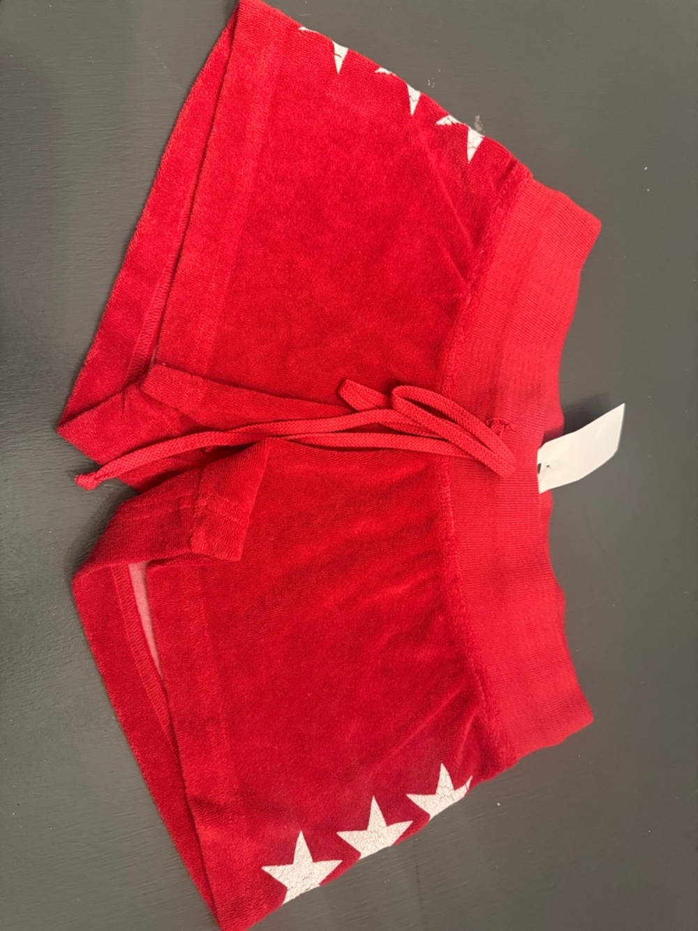 Red terry hartail junior small Drawstring Lounge Shorts